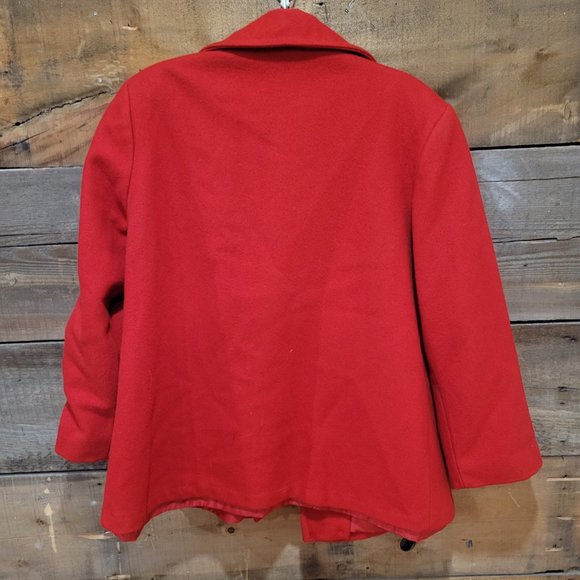 Wool blend red button coat - Picture 6 of 8